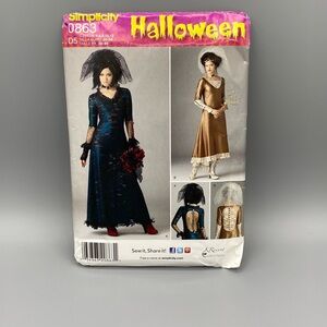 Simplicity Halloween Sewing Pattern 0863 D5 Victorian Steampunk Size 4 thru 12